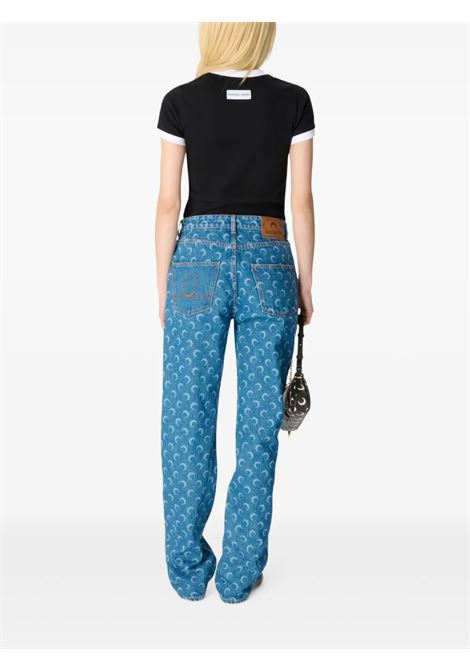 jeans moon laser straight donna blue MARINE SERRE | WPA128BCDEN0002BL05